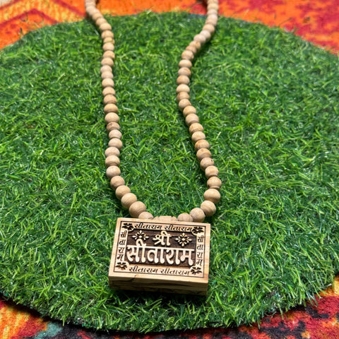 Shri Sitaram Bhaktmal Locket Original Tulsi Mala(Medium Size)